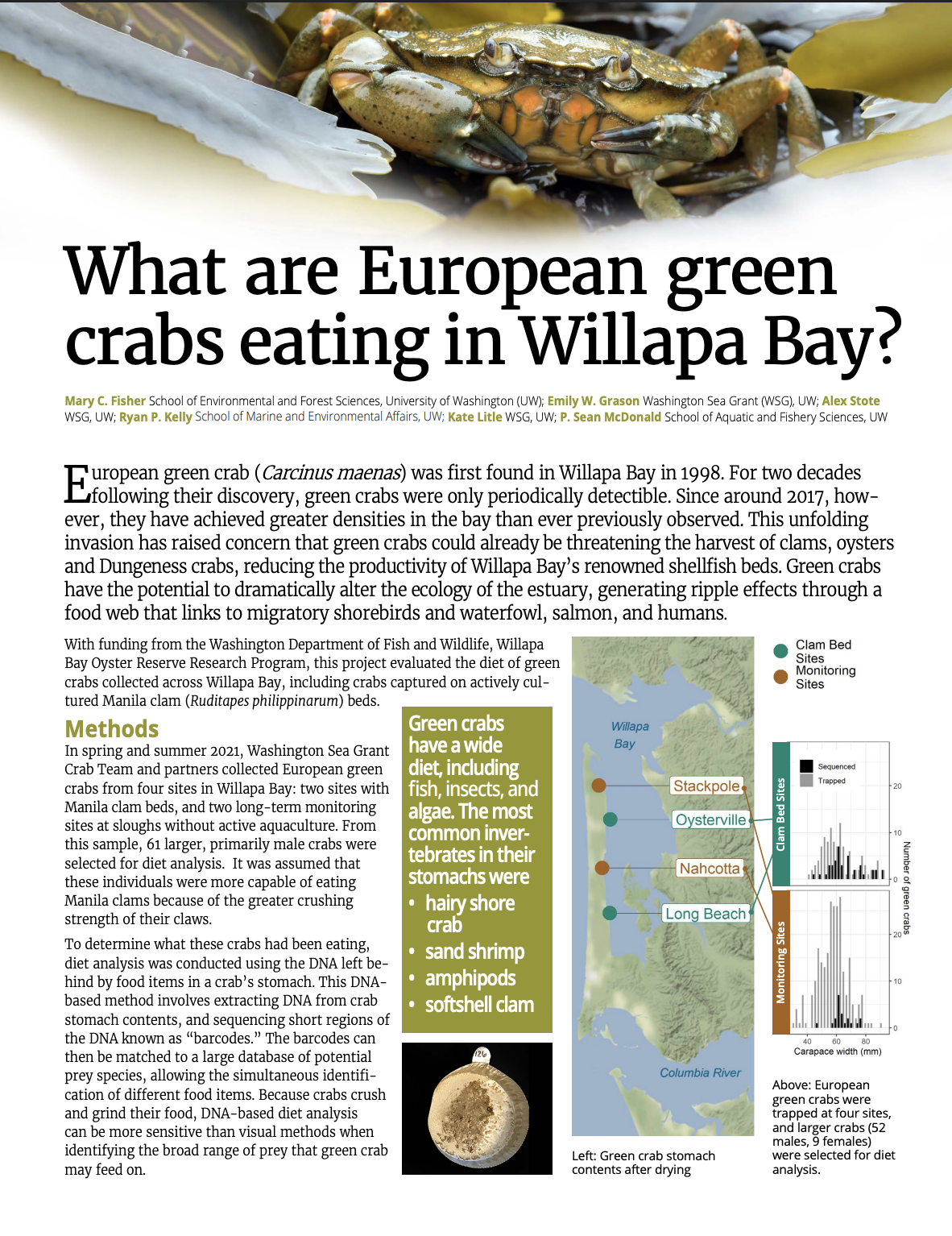European Green Crab DNA cover