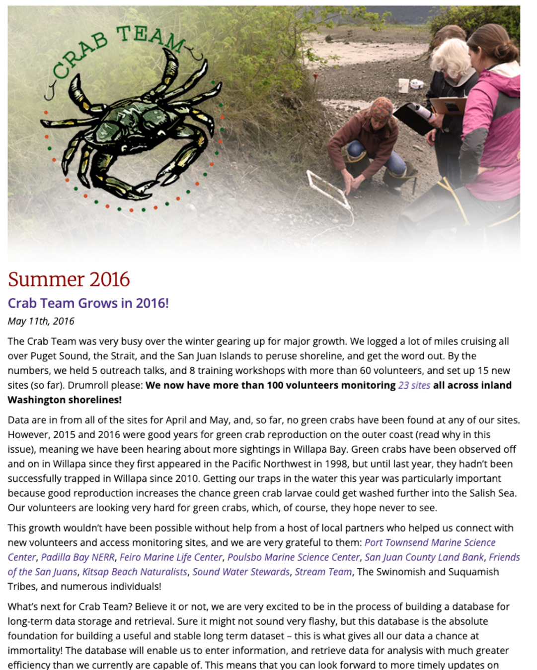 Summer 2016 newsletter cover