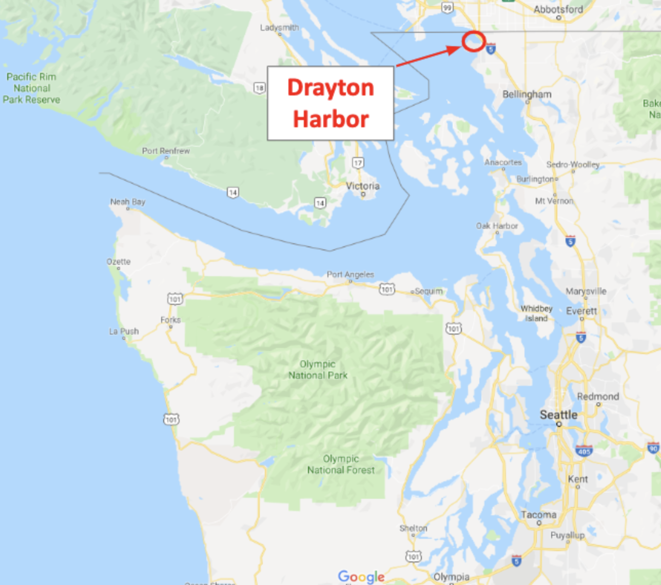 DraytonHarbor_Map Map of Drayton Harbor